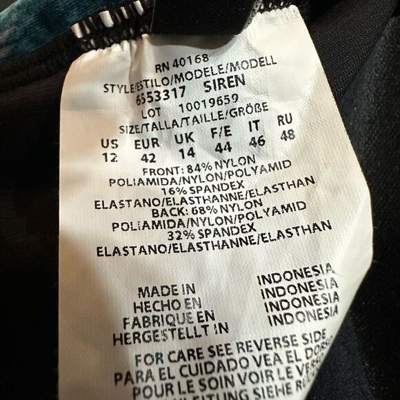 MiracleSuit Siren Underwire Swimsuit Tropical Palms size 12 - Picture 10 of 11